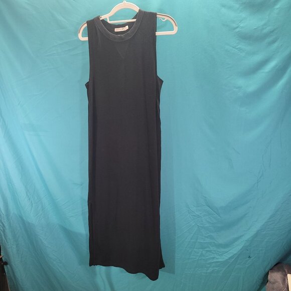 Rag & Bone/Jean Black Sleeveless Midi Dress Size M Cotton & Modal Blend Made In - Picture 1 of 11